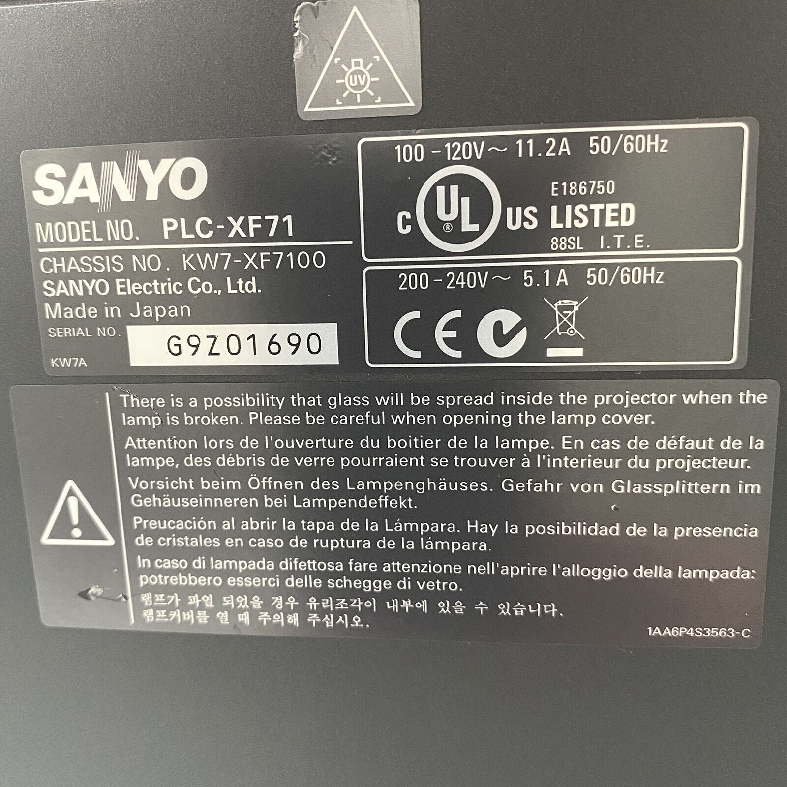 Sanyo PLC-XF71 3LCD XGA Large Venue Projector w/HDMI adapter Sanyo PLC-XF71 3LCD XGA Large Venue Projector w/HDMI adapter