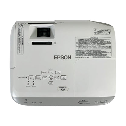 Epson PowerLite X27 1080i 3LCD Projector 2700 ANSI with Accessories Bundle