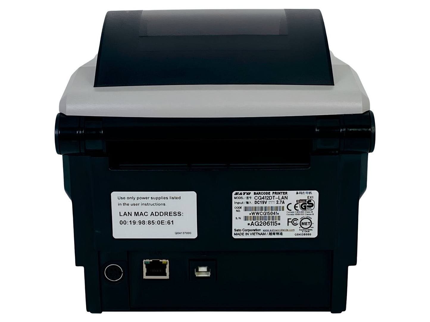 SATO CG412DT Thermal 4x6 300 x 300 DPI Barcode Label Printer LAN USB