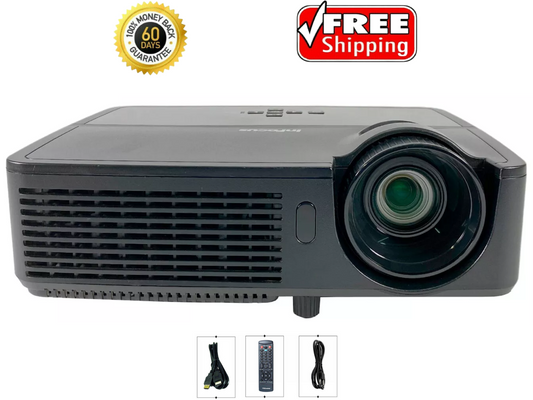 InFocus IN2126 DLP Projector 3200 ANSI WXGA Portable 3D Ready 4k HDMI w/Bundle