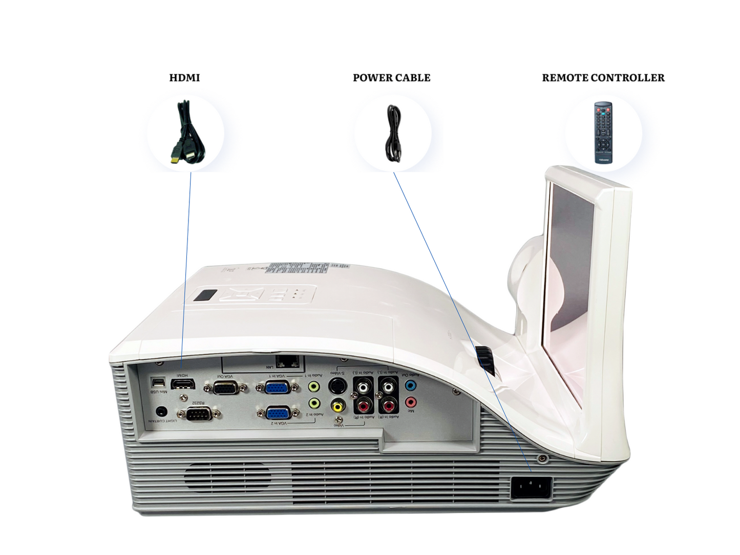 Boxlight P8 WX35NXT DLP Projector 3500 ANSI Ultra Short Throw 3D HD HDMI Bundle