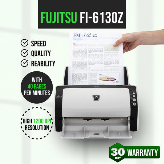 Fujitsu FI-6130Z Duplex Pass-Through Color Document Scanner – Bundle ✅