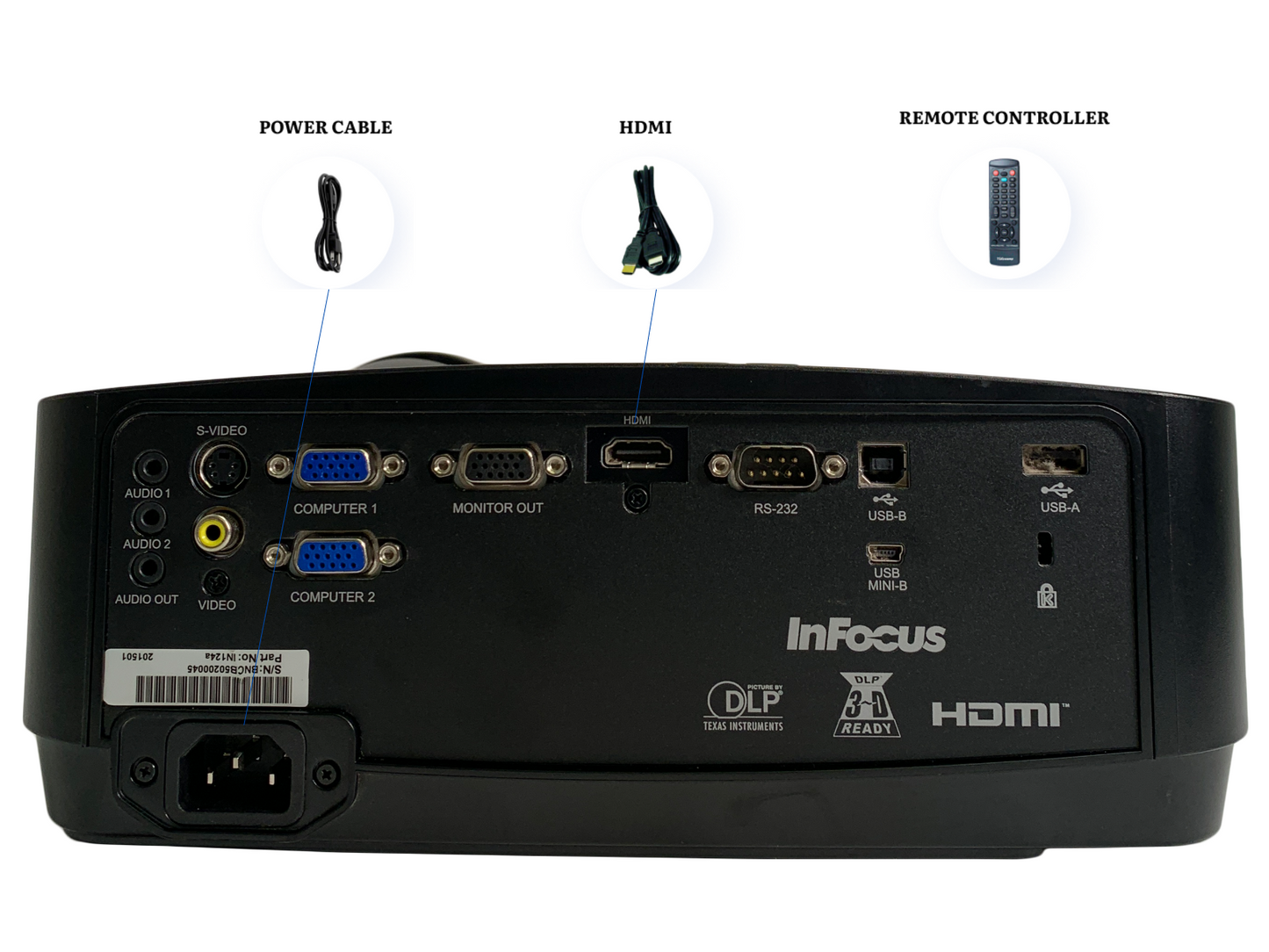 InFocus IN124a DLP Projector Portable Professional 3500 Lumens HD 1080p 3D HDMI