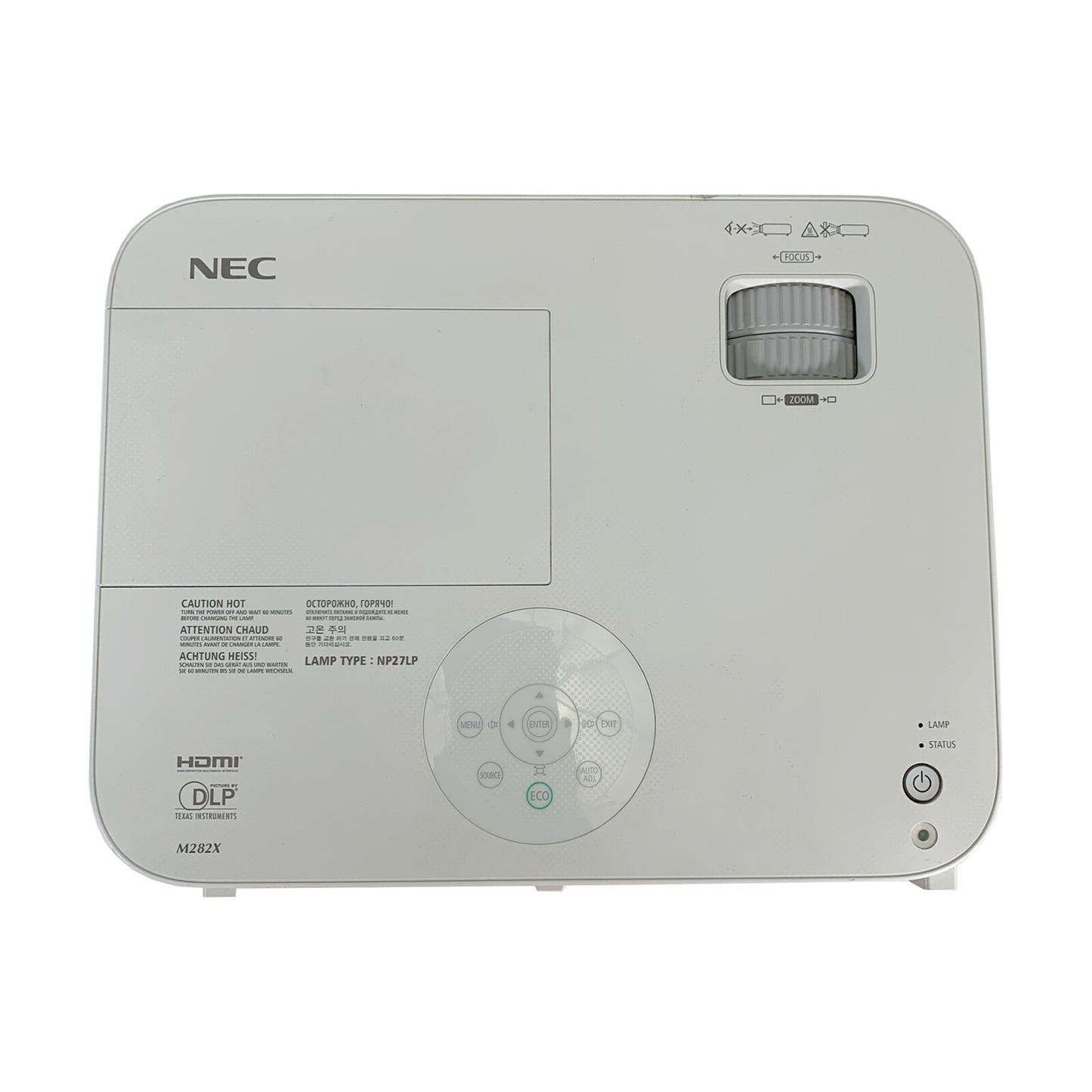 NEC NP-M282X DLP Projector 2800 Lumens 2HDMI HD 1080p 3D-Ready w/Accessories