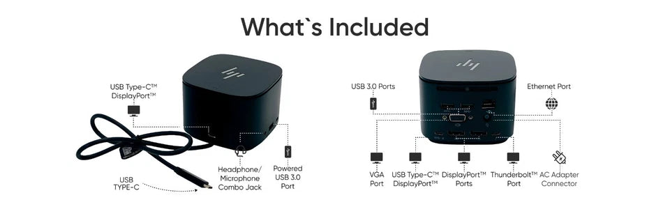 NEW Genuine HP USB-C Docking Station for HP ZBook 14u G5 15u G5 Laptops w/ AC
