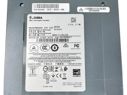 FULLY TESTED Zebra GK420T Thermal Transfer Barcode Label Printer USB Ethernet