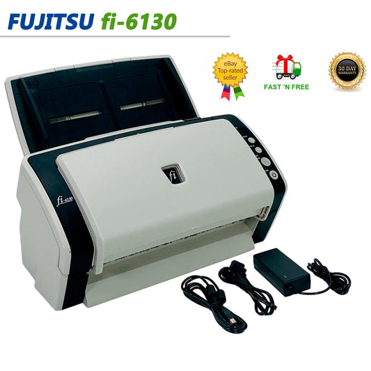 Fujitsu FI-6130 Color Image Duplex Document Scanner – w/ AC Adapter & USB Cable ✅