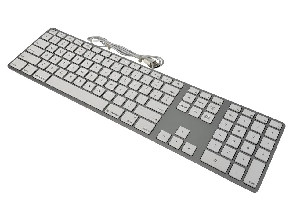 Apple A1243 Aluminum Wired Keyboard MB110LL/A🚀Full Size, Slim, Mac, Genuine OEM