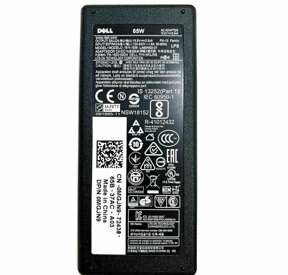 Genuine Dell AC Adapter For OptiPlex 3020 3040 3050 Desktop Charger 65W