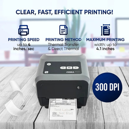 Zebra ZD420 (Earlier Model Than ZD421) Direct & Thermal Label Printer BT WiFi