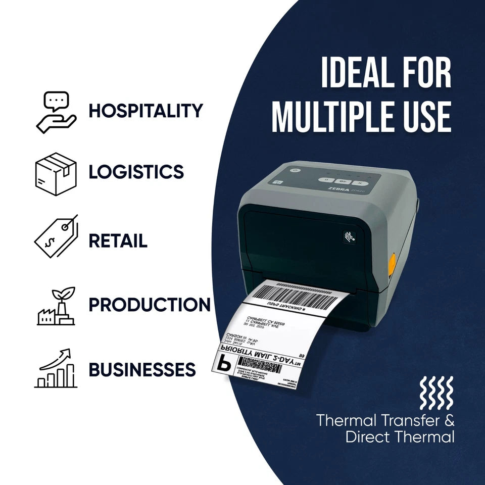 Zebra ZD420 (GK420D Replaces) Direct Thermal Transfer Barcode Printer BT WiFi
