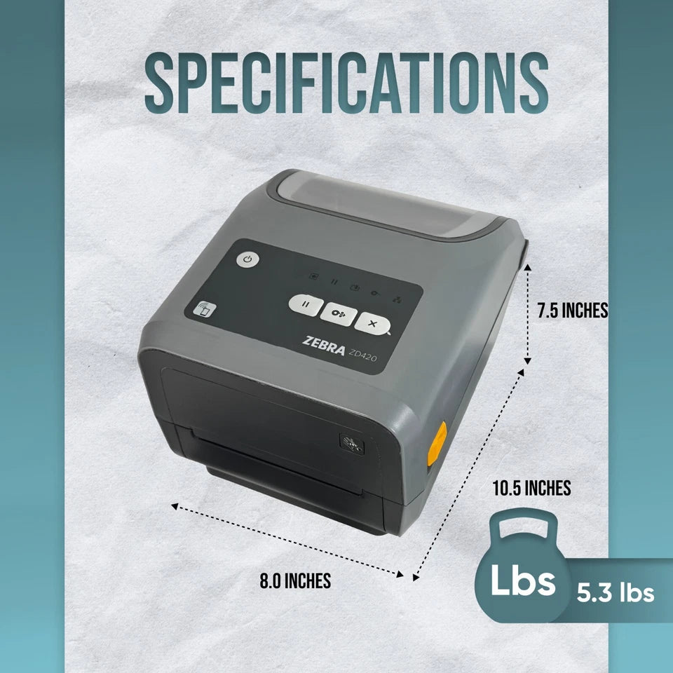 Zebra ZD420 (Earlier Model Than ZD421) Direct & Thermal Label Printer BT WiFi