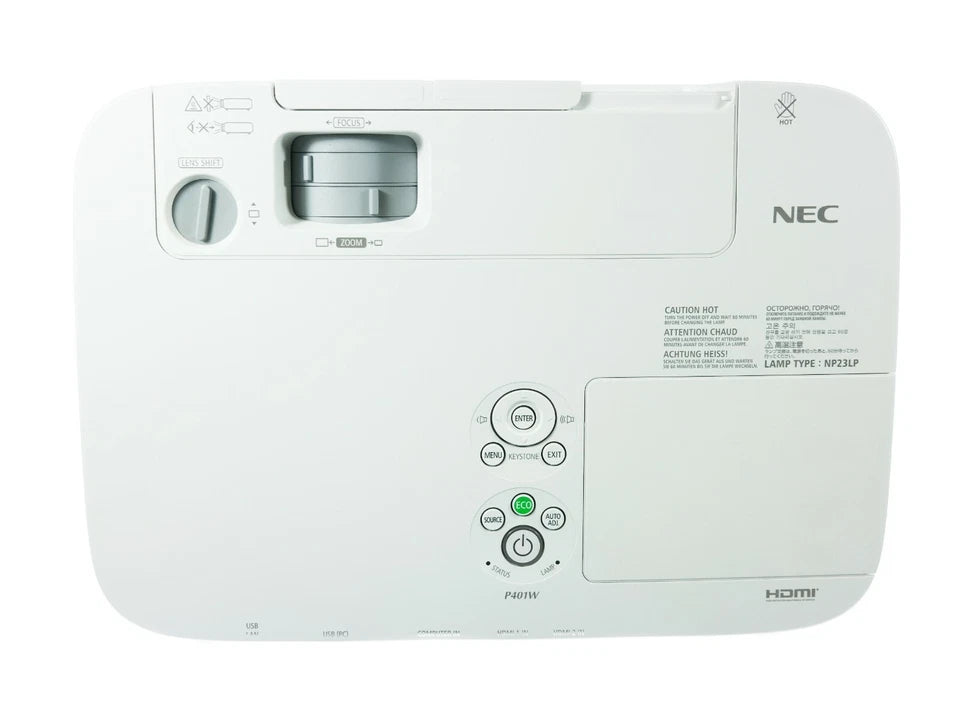 REFURBISHED - NEC P401W 3LCD Projector 4000 ANSI HD HDMI w/Remote + EXTRA LAMP