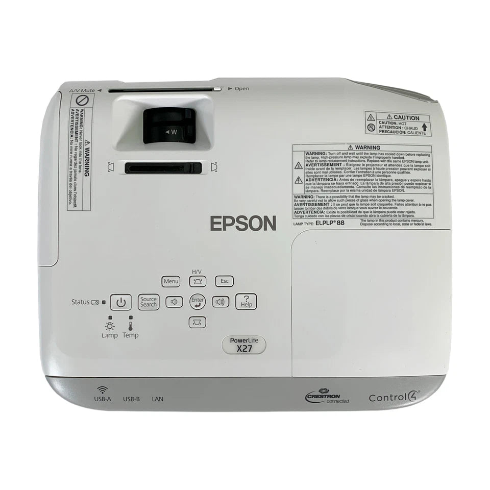 Epson PowerLite X27 3LCD Projector Business 2700 ANSI HDMI HD 1080i bundle