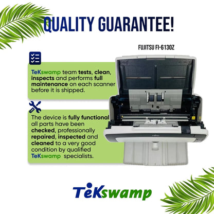 Fujitsu FI-6130Z Duplex Color USB Document Scanner – Legal Paper Size w/ Bundle ✅