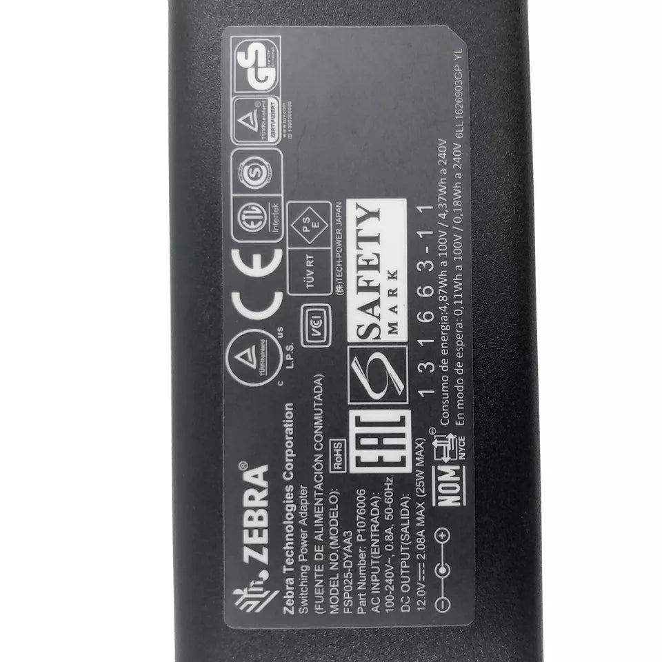 Genuine OEM Zebra Power Supply Adapter 25W For ZQ510 ZQ520 Thermal Printer w/PC