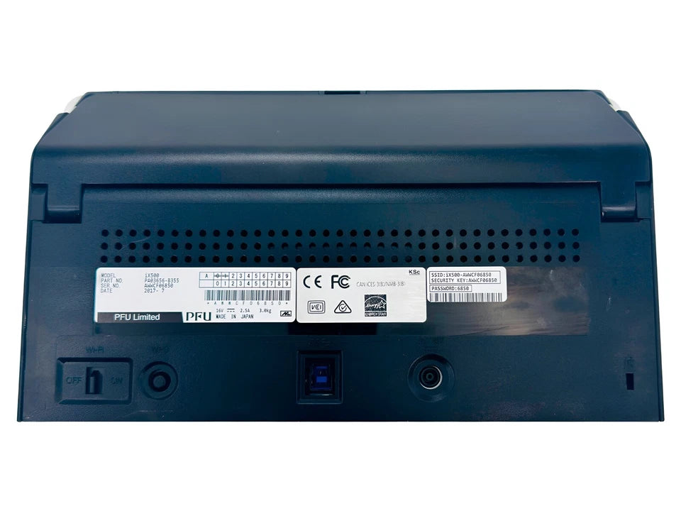 Fujitsu ScanSnap iX500 Color Duplex Pass-Through Wireless Scanner w/P.Supply&USB