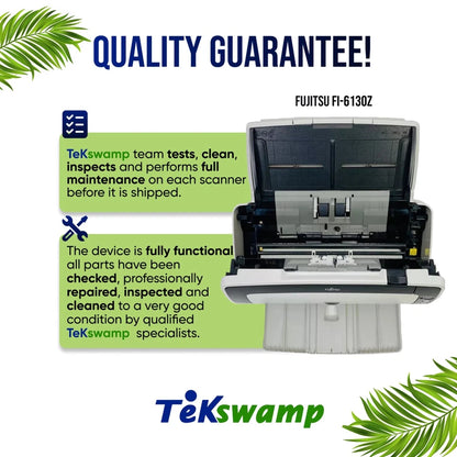 Fujitsu FI-6130Z Duplex Sheetfed Document Color Scanner PA03630-B055 w/Bundle