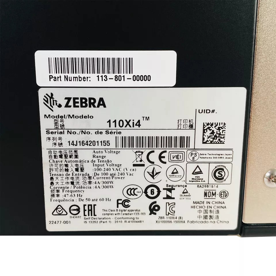 Zebra 110Xi4 Thermal Transfer High-Performance Label Printer 1 YR WARRANTY
