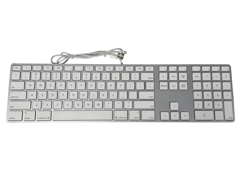Apple A1243 Aluminum Wired Keyboard MB110LL/A🚀Full Size, Slim, Mac, Genuine OEM