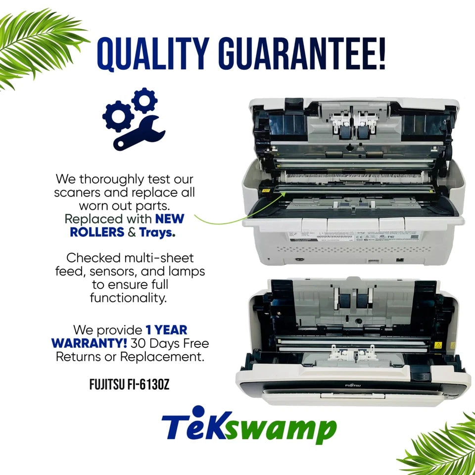 Fujitsu FI-6130Z Duplex Sheetfed Document Color Scanner PA03630-B055 w/Bundle