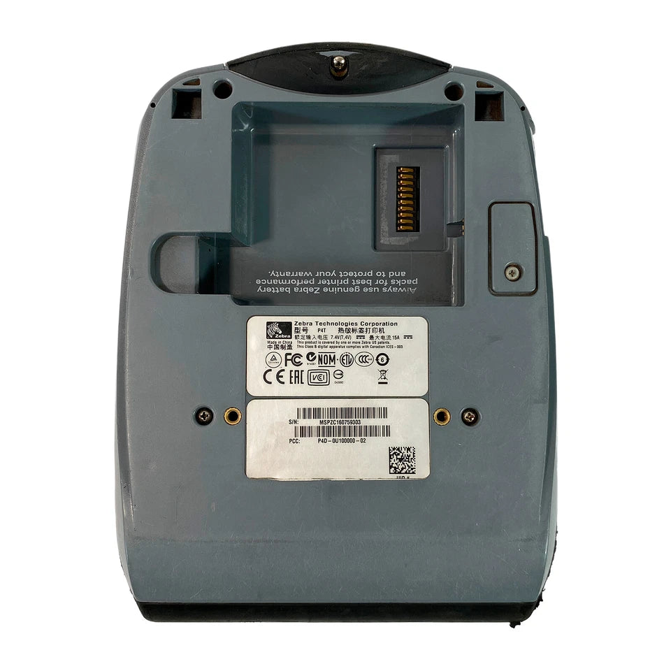 Zebra P4T Thermal Transfer Portable Printer Serial USB No Battery No Adapter
