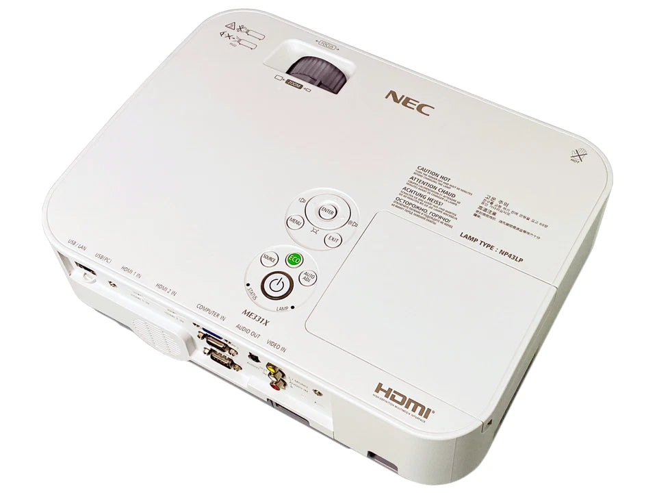 NEC ME331X 3LCD Projector Portable 3300 ANSI Professional 1080p HDMI w/Bundle