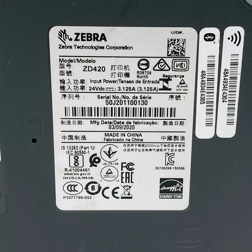 Zebra ZD420 Direct & Thermal Transfer Label Printer BT WiFi 1 YEAR WARRANTY