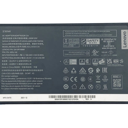 Original Lenovo 20V 11.5A 230W AC Power Adapter 02DL142 02DL143 02DL144 Charger