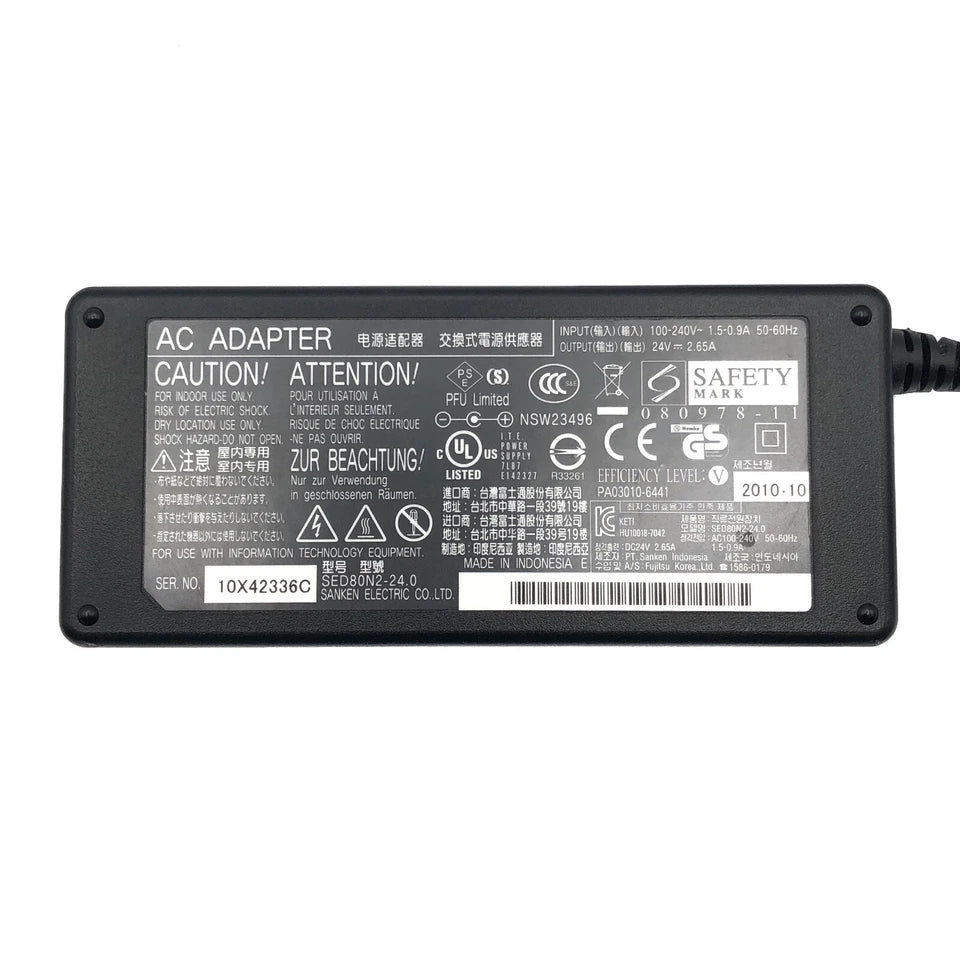 Genuine Fujitsu AC Charger Adapter for Fujitsu Image Scanner FI-Series