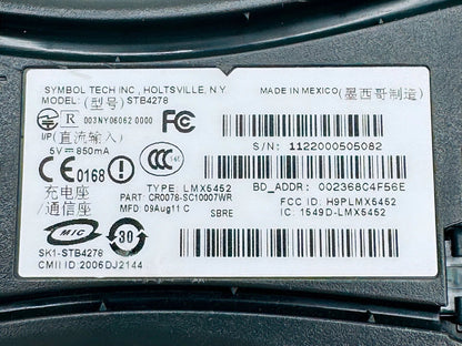 Barcode scanner model identification label and serial information
