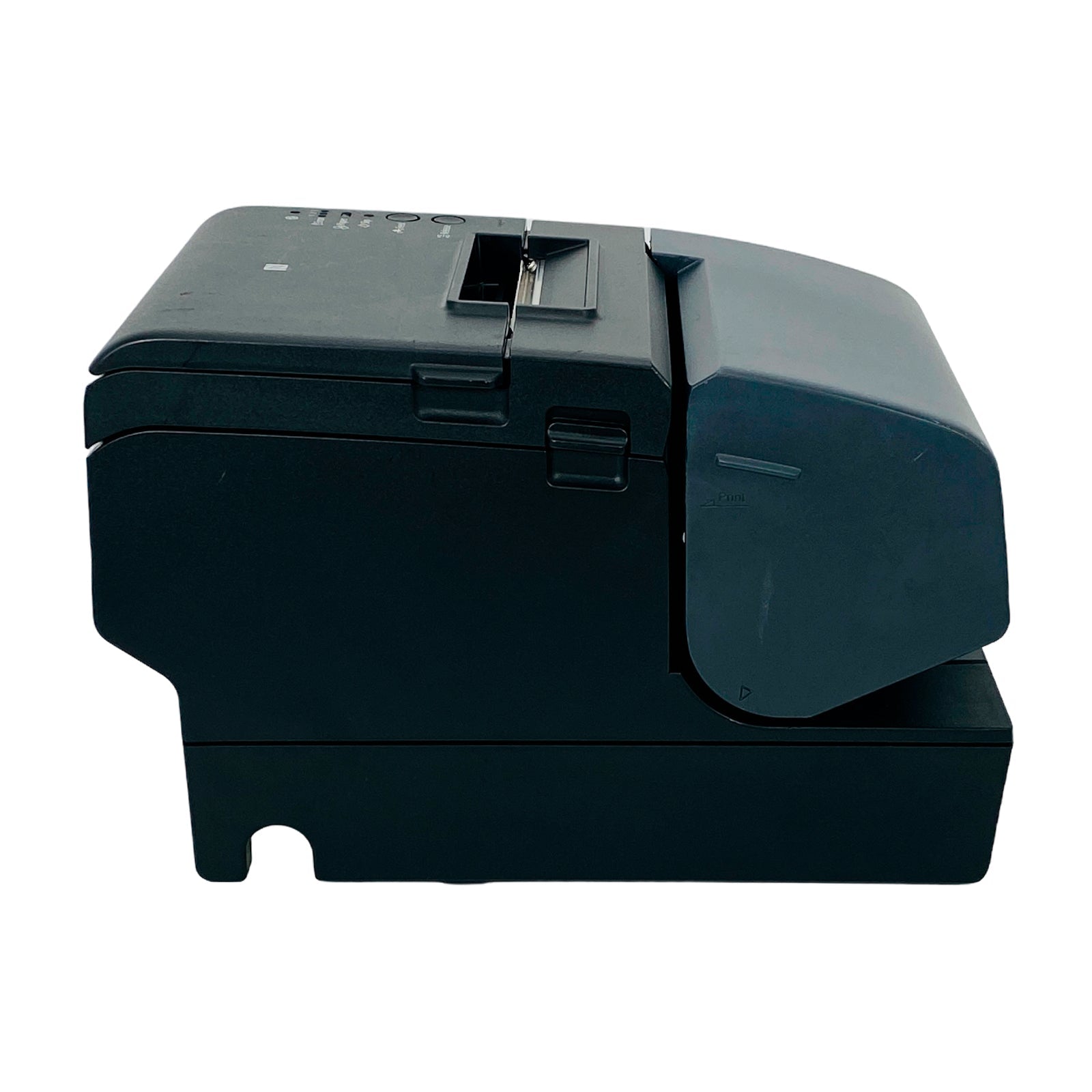 Left side profile of multifunction receipt printer