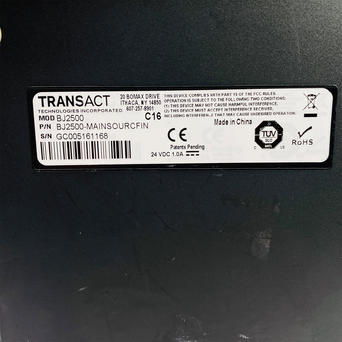 TransAct BankJet BJ2500 TRABJ2500 Desktop Receipt Printer – Serial, USB, Power Supply