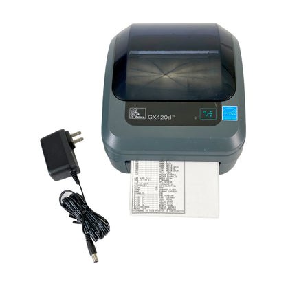Zebra GX420d GX42-202510-000 Desktop Direct Thermal Barcode Printer – Serial, USB, Parallel, Power Supply