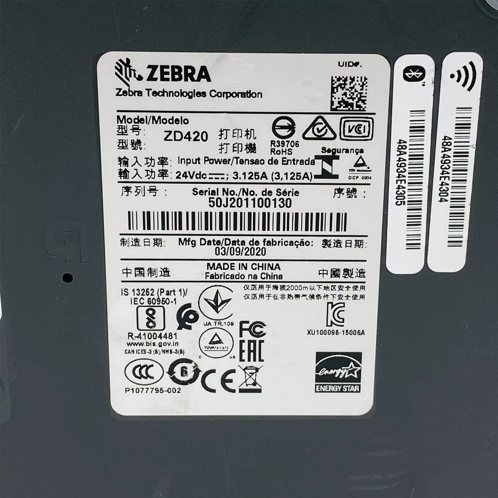 Zebra ZD420 300 DPI Barcode Label Printer - Direct & Thermal Transfer, USB Bluetooth WiFi - TeKswamp