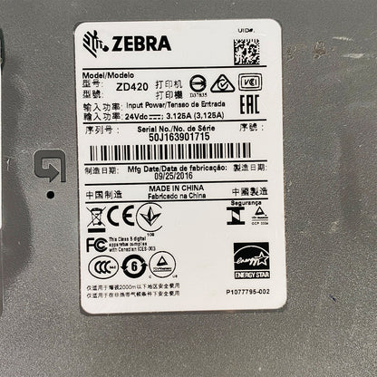 Zebra ZD420 ZD42H42-C01W01EZ Direct Thermal Label Printer - USB / Ethernet / Bluetooth