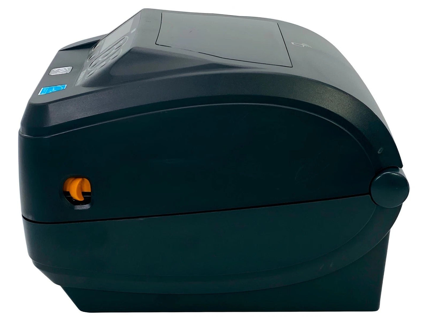 Desktop thermal label printer right side housing view