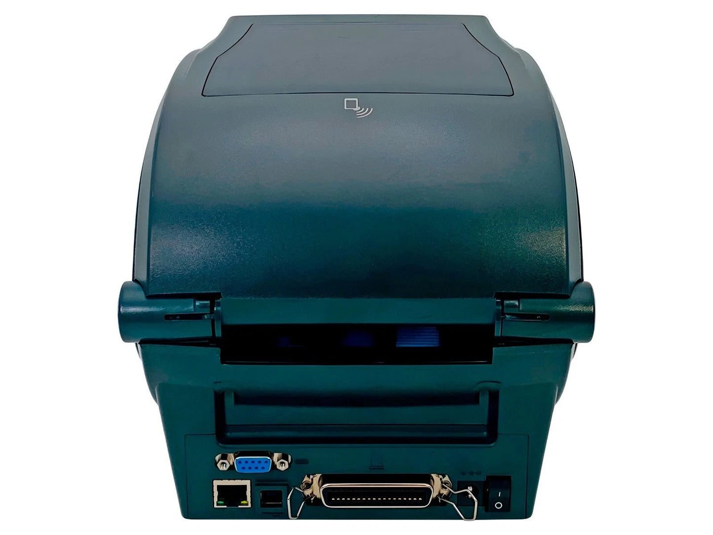 Thermal printer rear panel with interface ports