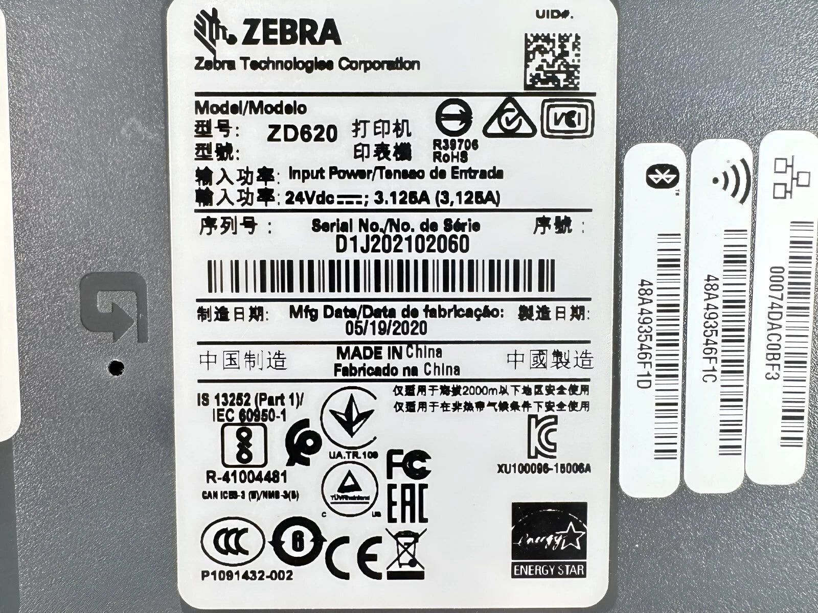 Zebra ZD620 Direct Thermal & Thermal Transfer Label Printer – LCD, USB, WiFi, LAN, Bluetooth