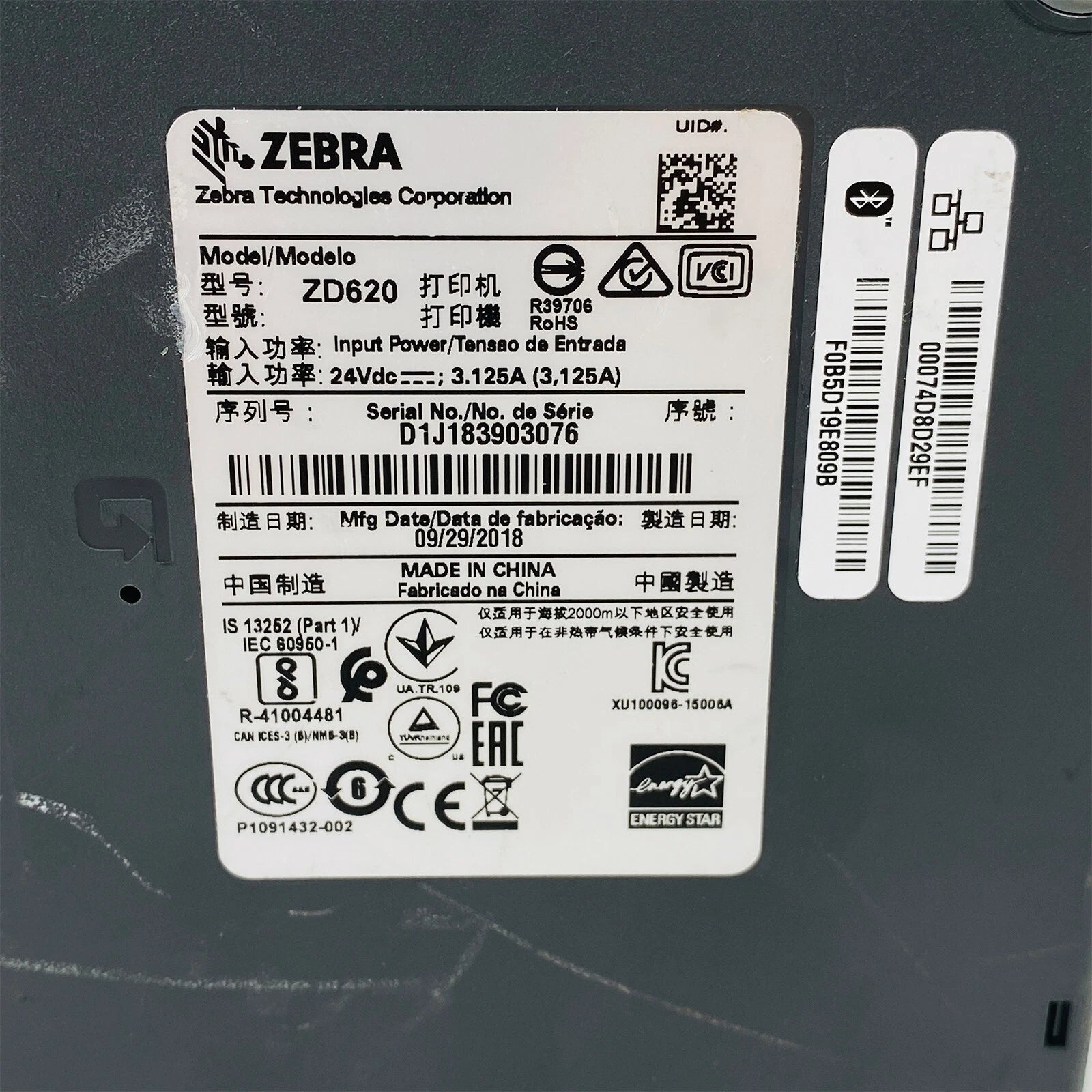 Zebra ZD620 Thermal Transfer Barcode Label Printer – USB LAN Bluetooth Serial - TeKswamp
