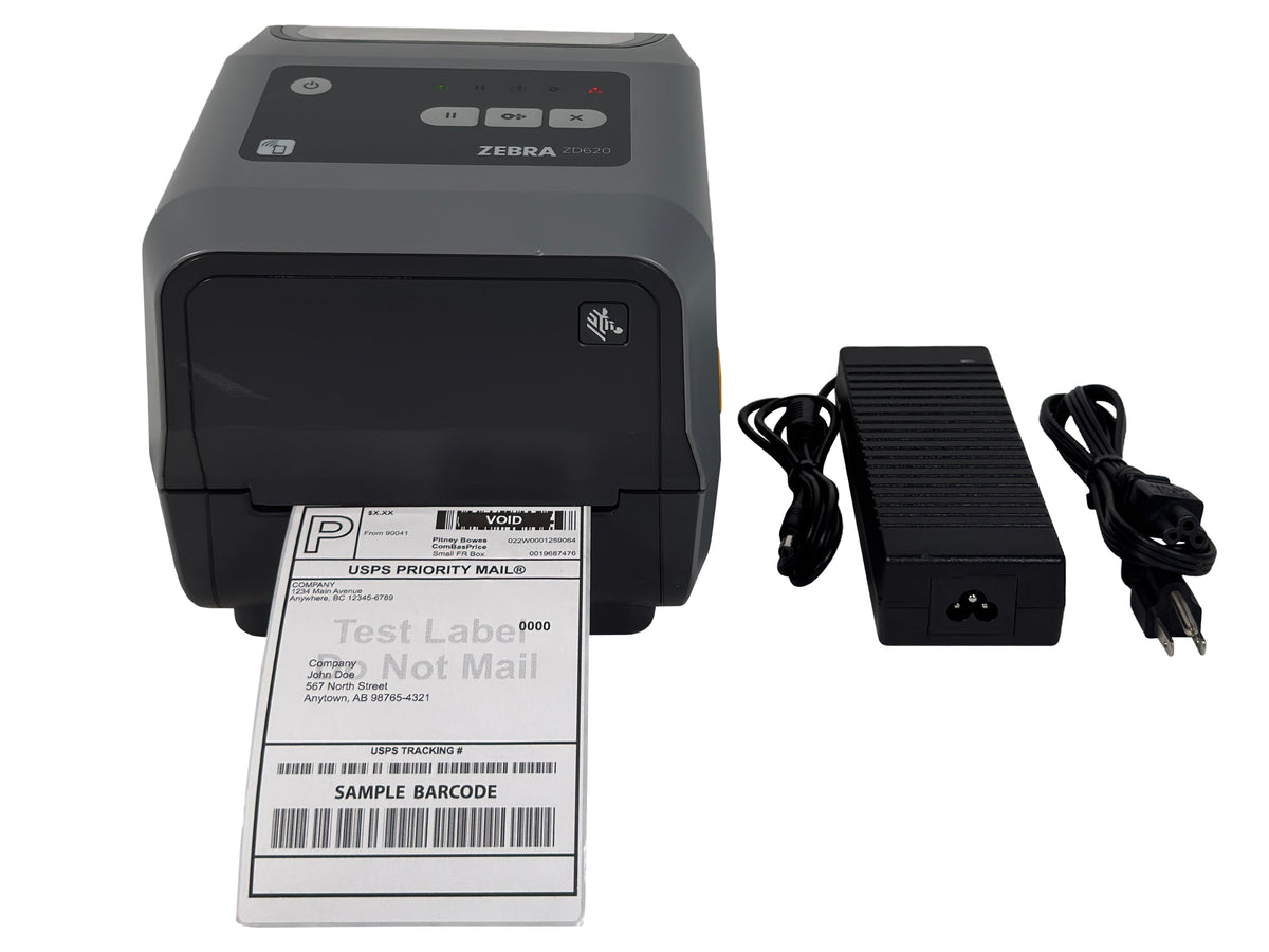 Zebra ZD620 ZD62043-T01L01EZ Desktop Direct Thermal Barcode Printer – Ethernet, Serial, USB, Power Supply