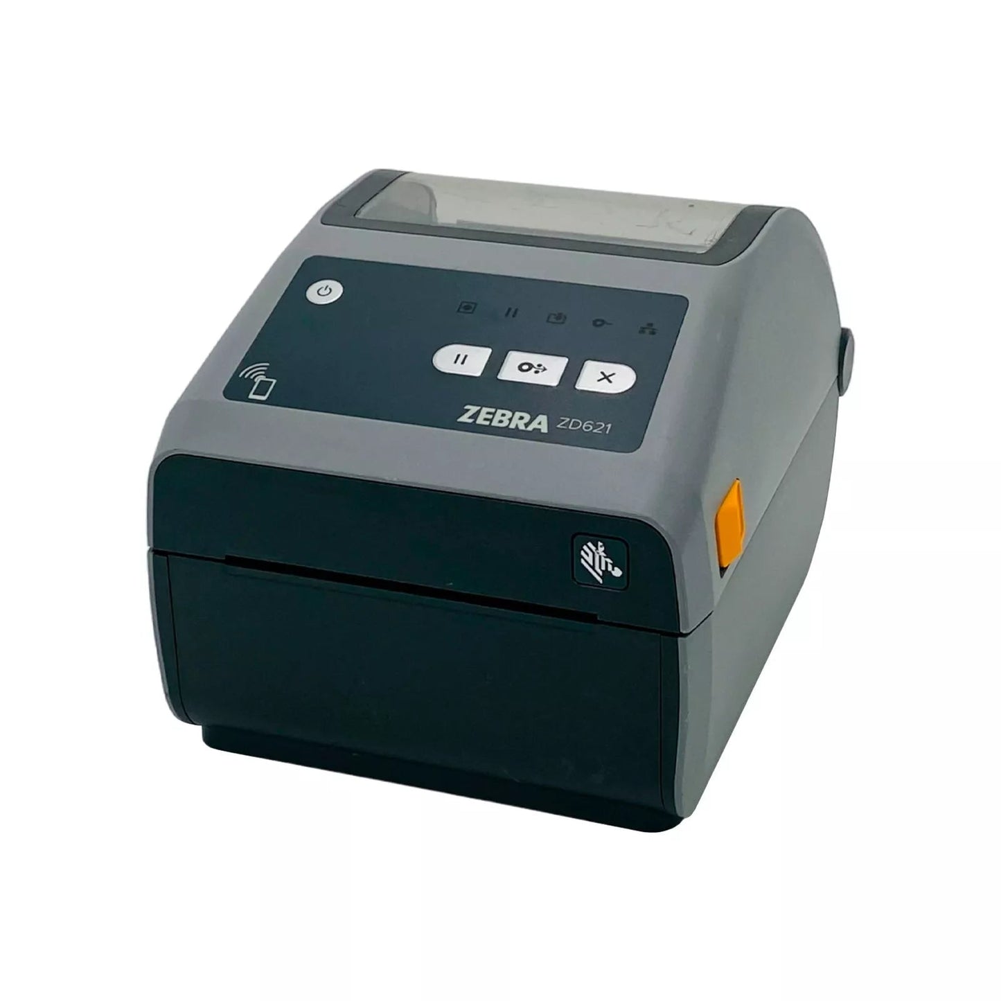 Zebra ZD621 ZD6A042-D01F00EZ Direct Thermal Barcode Label Printer with USB Ethernet Bluetooth and Serial connectivity front angled view