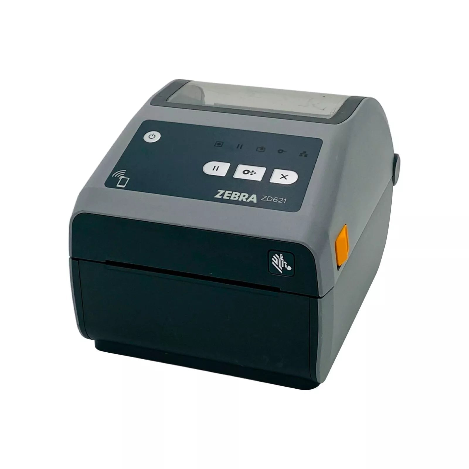 Zebra ZD621 ZD6A042-D01F00EZ Direct Thermal Barcode Label Printer with USB Ethernet Bluetooth and Serial connectivity front angled view