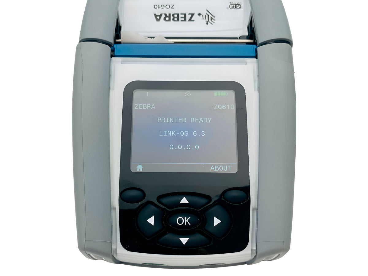Zebra ZQ610 Mobile Direct Thermal Barcode Printer – Color Display, Wi-Fi, Bluetooth, USB