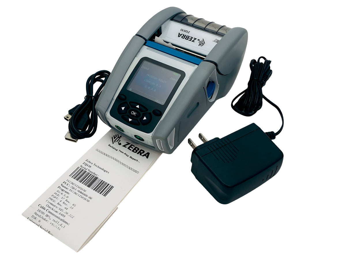 Zebra ZQ610 Mobile Direct Thermal Barcode Printer – Color Display, Wi-Fi, Bluetooth, USB