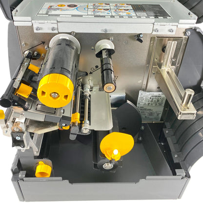 Zebra ZT410 printer internal ribbon and rewinder assembly