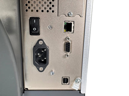 Zebra ZT410 printer rear panel USB LAN Bluetooth ports