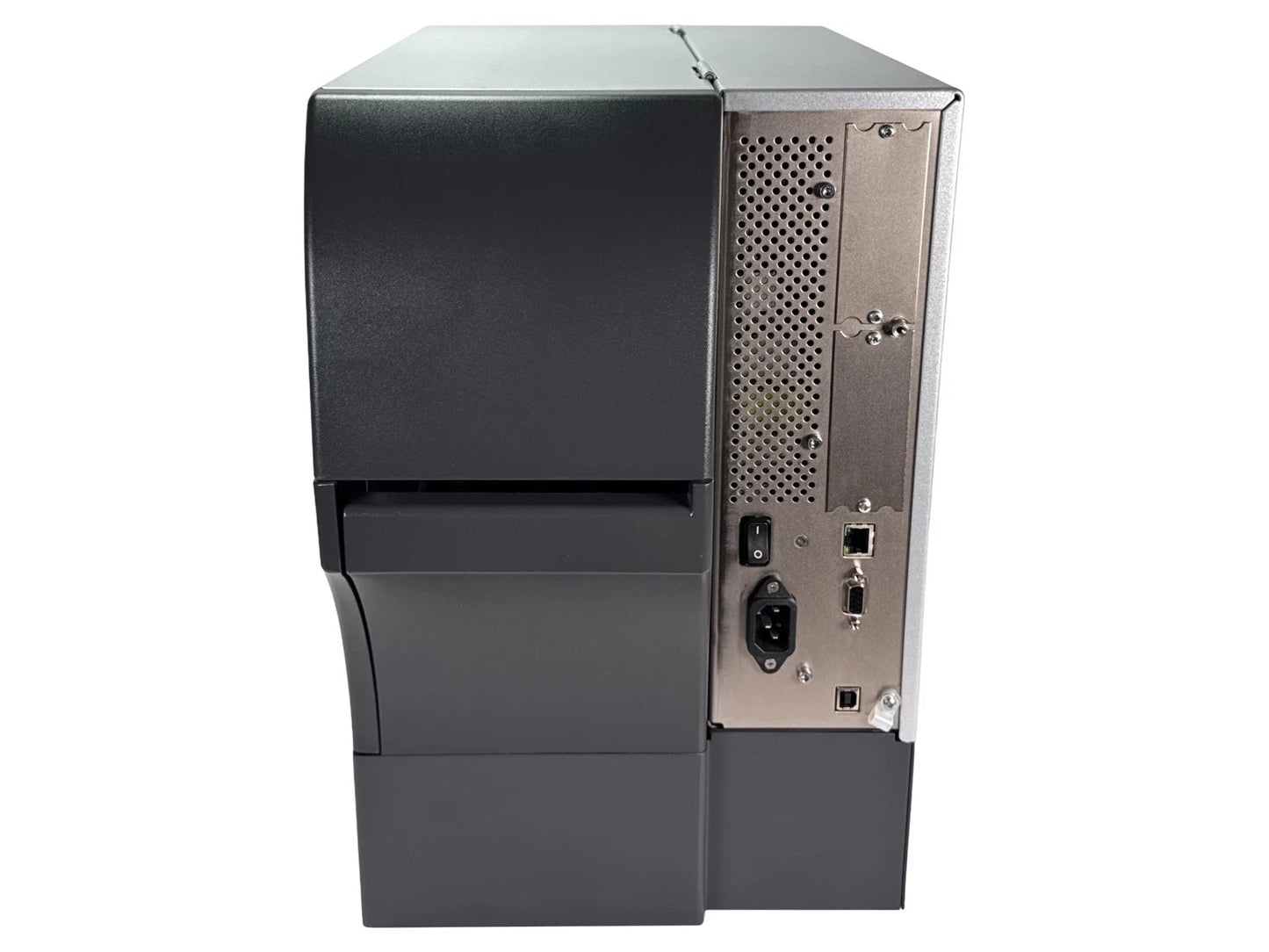 Zebra ZT410 printer rear panel USB LAN Bluetooth ports