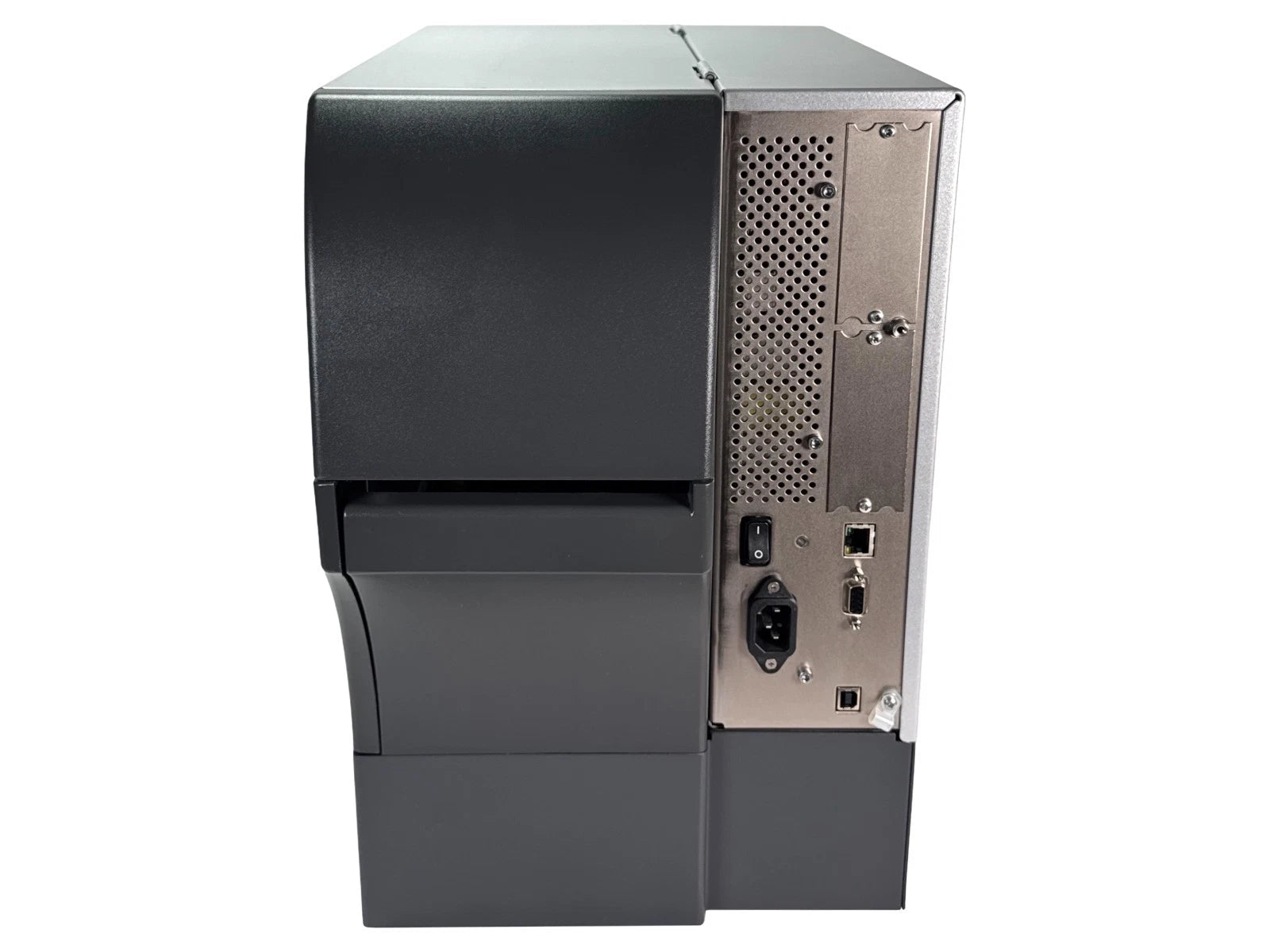 Zebra ZT410 printer rear panel USB LAN Bluetooth ports