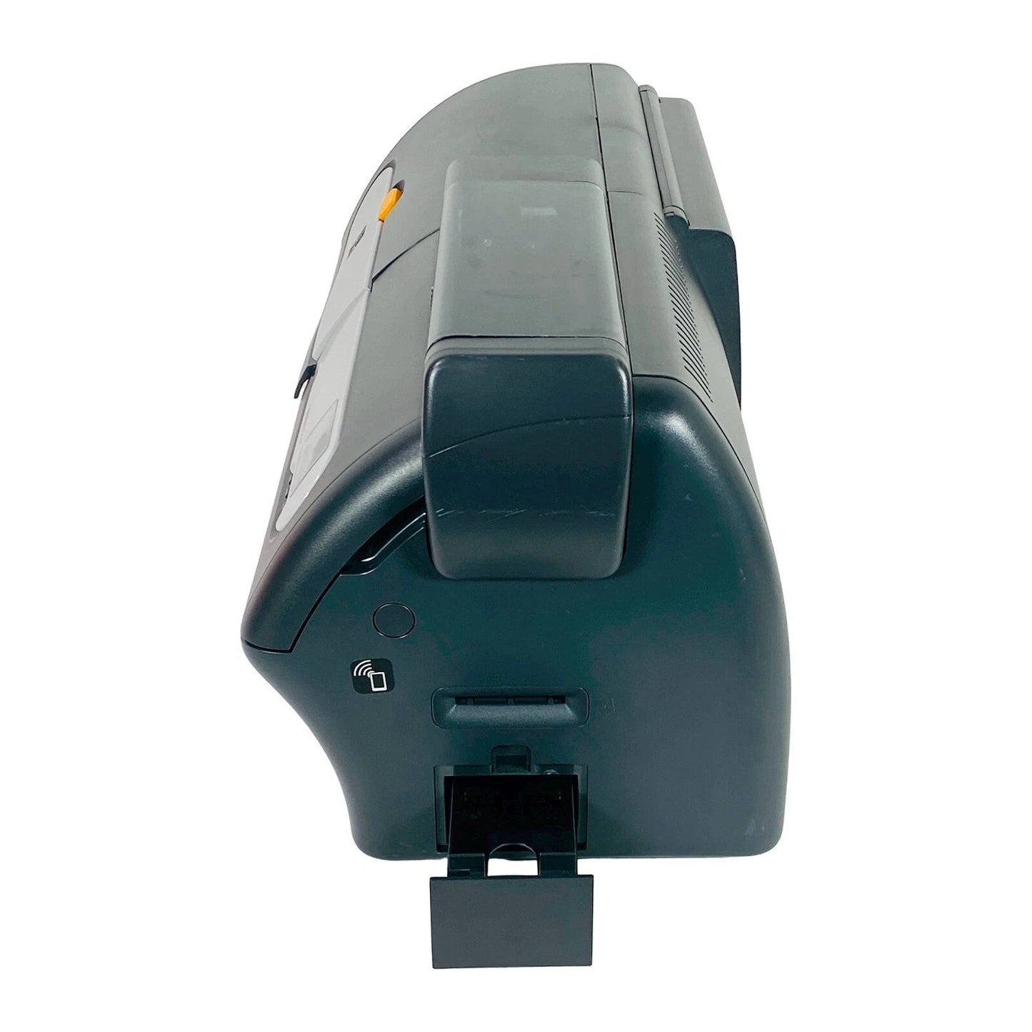 Left side profile of card printer housing